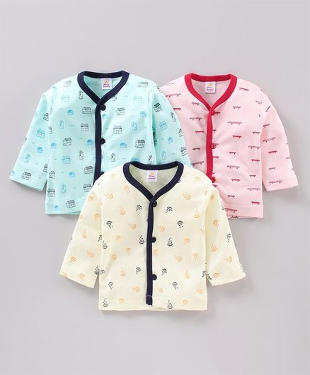 Full Sleeves Vest T Shirt Pack Of 3 - Multicolor (0-18 M)